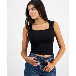 Planet Heart Juniors' Seamless Portrait-Neck Tank - Black Beauty, L